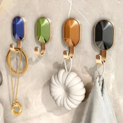 APPENDINI LUXURY SET DA 4 GANCI A PARETE MURO EFFETTO GIOELLI PREZIOSI DORATO