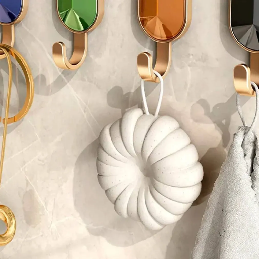 APPENDINI LUXURY SET DA 4 GANCI A PARETE MURO EFFETTO GIOELLI PREZIOSI DORATO