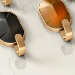 APPENDINI LUXURY SET DA 4 GANCI A PARETE MURO EFFETTO GIOELLI PREZIOSI DORATO