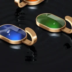 APPENDINI LUXURY SET DA 4 GANCI A PARETE MURO EFFETTO GIOELLI PREZIOSI DORATO