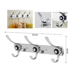 APPENDINO A 3 GANCI APPENDI ABITI ASCIUGAMANO BAGNO FIORE DIAMANTE 25X10CM 56623