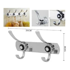 APPENDINO A 2 GANCI APPENDI ABITI ASCIUGAMANO BAGNO FIORE DIAMANTE 20X10CM 56622