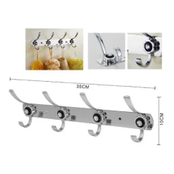 APPENDINO A 4 GANCI APPENDI ABITI ASCIUGAMANO BAGNO FIORE DIAMANTE 35X10CM 56624