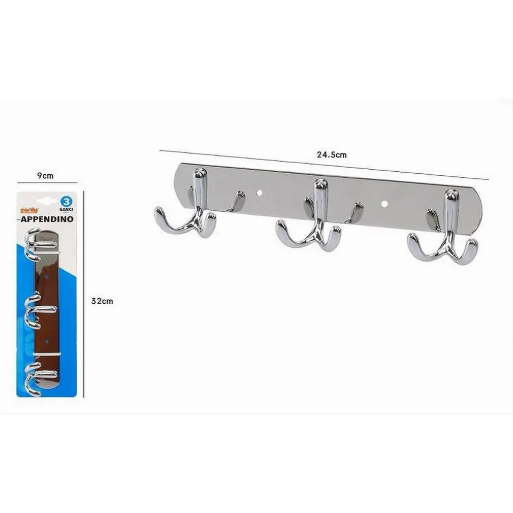 APPENDINO APPENDI PORTA ASCIUGAMANI CON 3 GANCI DOPPIO BAGNO CONIGLIO 24.5CM 52176