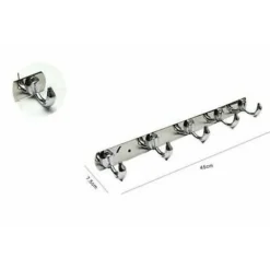 APPENDINO CON 5 GANCI A DELFINO PARETE MULTIUSO ACCIAIO VITI 45 X 7.5 CM 52180