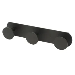 APPENDINO CON 3 GANCI APPENDI PORTA ASCIUGAMANO A 3 POSTI BAGNO CASA NERO 59767