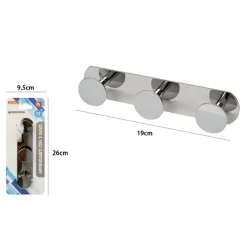 APPENDINO CON 3 GANCI APPENDI PORTA ASCIUGAMANO A 3 POSTI BAGNO CASA CROMATO 59762