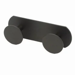 APPENDINO CON 2 GANCI APPENDI PORTA ASCIUGAMANO A 2 POSTI BAGNO CASA NERO 59766