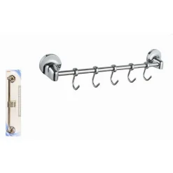 APPENDINO CON 5 GANCI PER ACCAPPATOI ASCIUGAMANI DA PARETE ACCESSORI BAGNO 79811