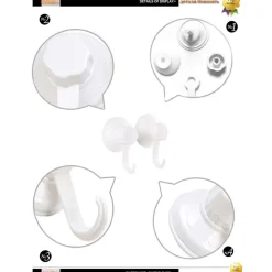 APPENDINO CON VENTOSA GANCIO PARETE PORTA ASCIUGAMANI CUCINA BAGNO ATTACCAPANNI