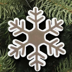 APPENDINO FIOCCO DI NEVE NATALE OVATTA E JUTA 44 CM DECORAZIONI NATALE