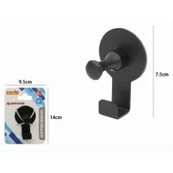 APPENDINO GANCIO APPENDI PORTA ASCIUGAMANO 1 POSTO BAGNO CASA NERO 7.5 CM 59750