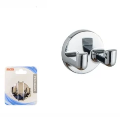 APPENDINO GANCIO DOPPIO APPENDI PORTA ASCIUGAMANI ACCAPPATOI CROMATO BAGNO 79802