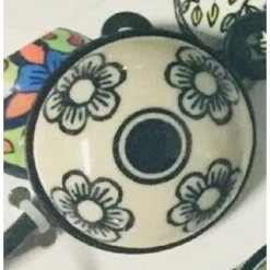 APPENDINO GANCIO PARETE APPENDIABITI METALLO CERAMICA DECORI ASS. 13X4CM 749346