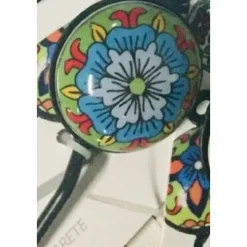 APPENDINO GANCIO PARETE APPENDIABITI METALLO CERAMICA DECORI ASS. 13X4CM 749346