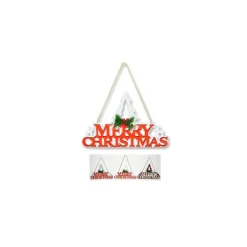 APPENDINO IN LEGNO PER ALBERO MERRY CHRISTMAS IN 3 COLORI DECORAZIONI NATALIZIE