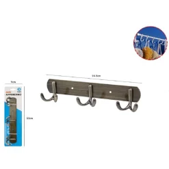 APPENDINO MULTIUSO A 3 GANCI FINITURA BRONZO SPAZZOLATO LUNGHEZZA 24.5 CM 52914