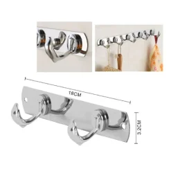 APPENDINO PORTA ASCIUGAMANI A 2 GANCI FORMA DELFINO PARETE BAGNO 18X3.2CM 56614