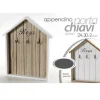 APPENDINO PORTA CHIAVI KEY PARETE 3 GANCI LEGNO 24X30X2,5 CM DECORI ASS. 762574