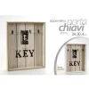 APPENDINO PORTA CHIAVI PARETE KEY CON GANCI IN LEGNO 24X4X30CM DECORI ASS 762338