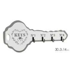 APPENDINO PORTACHIAVI LEGNO DA PARETE 30X3X14CM DECORO CHIAVE SHABBY CHIC 765902