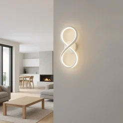 APPLIQUE A LED DA PARETE A FORMA DI INFINITO 10 W TECNOLOGIA CCT LAMPADA MURO AQ33-B3C