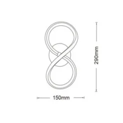 APPLIQUE A LED DA PARETE A FORMA DI INFINITO 10 W TECNOLOGIA CCT LAMPADA MURO AQ33-B3C