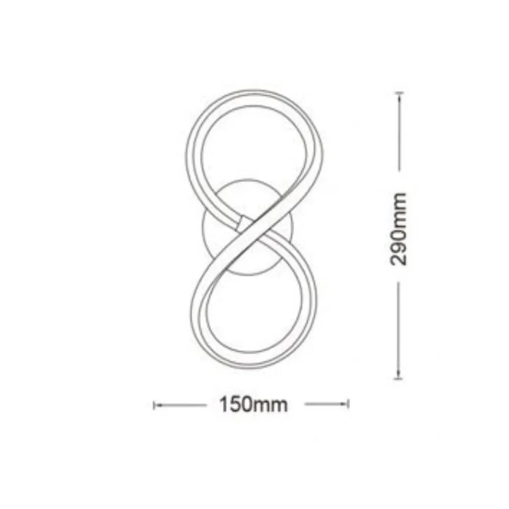 APPLIQUE A LED DA PARETE A FORMA DI INFINITO 10 W TECNOLOGIA CCT LAMPADA MURO AQ33-B3C