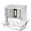 APPLIQUE A LED FARETTO CUBO LAMPADA DA PARETE MURO 12W LUCE DOPPIA IP65 BIANCO