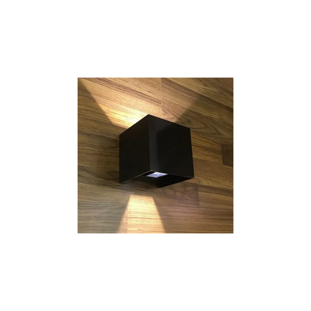 APPLIQUE A LED FARO CUBO FARETTO LAMPADA DA PARETE MURO 12W DOPPIA LUCE IP65