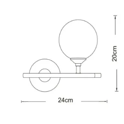 APPLIQUE A PARETE 1 SFERA ILLUMINAZIONE DECORATIVA CONTEMPORANEO CON ATTACCO G9 I20 AQ60