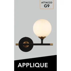 APPLIQUE A PARETE 1 SFERA ILLUMINAZIONE DECORATIVA CONTEMPORANEO CON ATTACCO G9 I20 AQ60