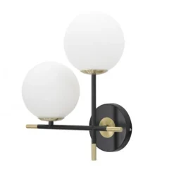 APPLIQUE A PARETE 2 SFERE ILLUMINAZIONE DECORATIVA CONTEMPORANEO CON 2 ATTACCHI G9 AQ59