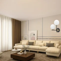 APPLIQUE A PARETE 2 SFERE ILLUMINAZIONE DECORATIVA CONTEMPORANEO CON 2 ATTACCHI G9 AQ59