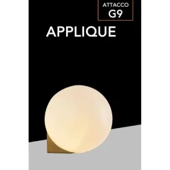 APPLIQUE A PARETE BRONZO METALLO CON SFERA LAMPADA DA MURO MINAMALISTA ATTACCO G9 AQ55