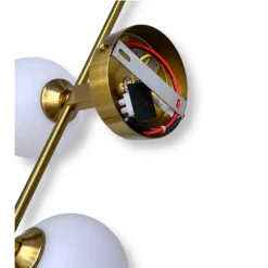 APPLIQUE A PARETE BRONZO METALLO CON 3 SFERE LAMPADA DA MURO MINAMALISTA ATTACCO G9 AQ57