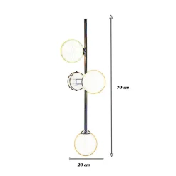 APPLIQUE A PARETE BRONZO METALLO CON 3 SFERE LAMPADA DA MURO MINAMALISTA ATTACCO G9 AQ57