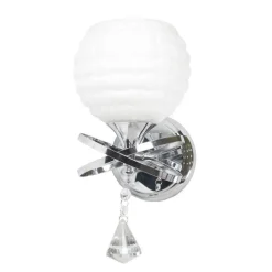 APPLIQUE A PARETE MODERNA LUMETTO DA COMODINO ATTACCO E27 ABAT JOUR VETRO E09