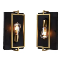 APPLIQUE A PARETE STILE INDUSTRIALE LAMPADA MURO IN METALLO ATTACCO E27 NERO BRONZO AQ63