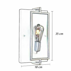 APPLIQUE A PARETE STILE INDUSTRIALE LAMPADA MURO IN METALLO ATTACCO E27 NERO BRONZO AQ63