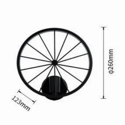 APPLIQUE A PARETE STILE VINTAGE LAMPADA FORMA DI RUOTA BICICLETTA NERO E27 AQ62