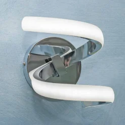 APPLIQUE A PARETE STILIZZATO 9 W SPIRALE ARGENTO TRE COLORAZIONI DI LUCE E58-A3C