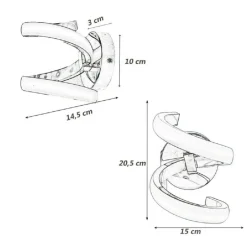 APPLIQUE A PARETE STILIZZATO 9 W SPIRALE ARGENTO TRE COLORAZIONI DI LUCE E58-A3C