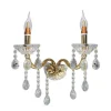 APPLIQUE CANDELABRO GOCCE PENDENTI CRISTALLO ACRILICO 2 BRACCI ATTACCO E14 E35