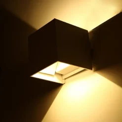 APPLIQUE CUBO LED 40W PER USO ESTERNO IP65 DOPPIA LUCE REGOLABILE 3600 LUMEN