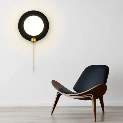 APPLIQUE DA MURO MODERNO TONDO 10W NERO ORO TECNOLOGIA CCT FREDDA CALDA NATURALE AQ20-3C