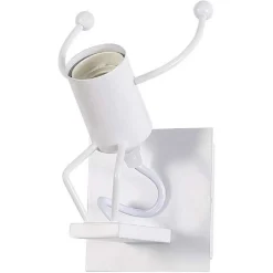 APPLIQUE DA PARETE DECORATIVO FORMA OMINO CHE SALTA IN METALLO ATTACCO E27 AQ50