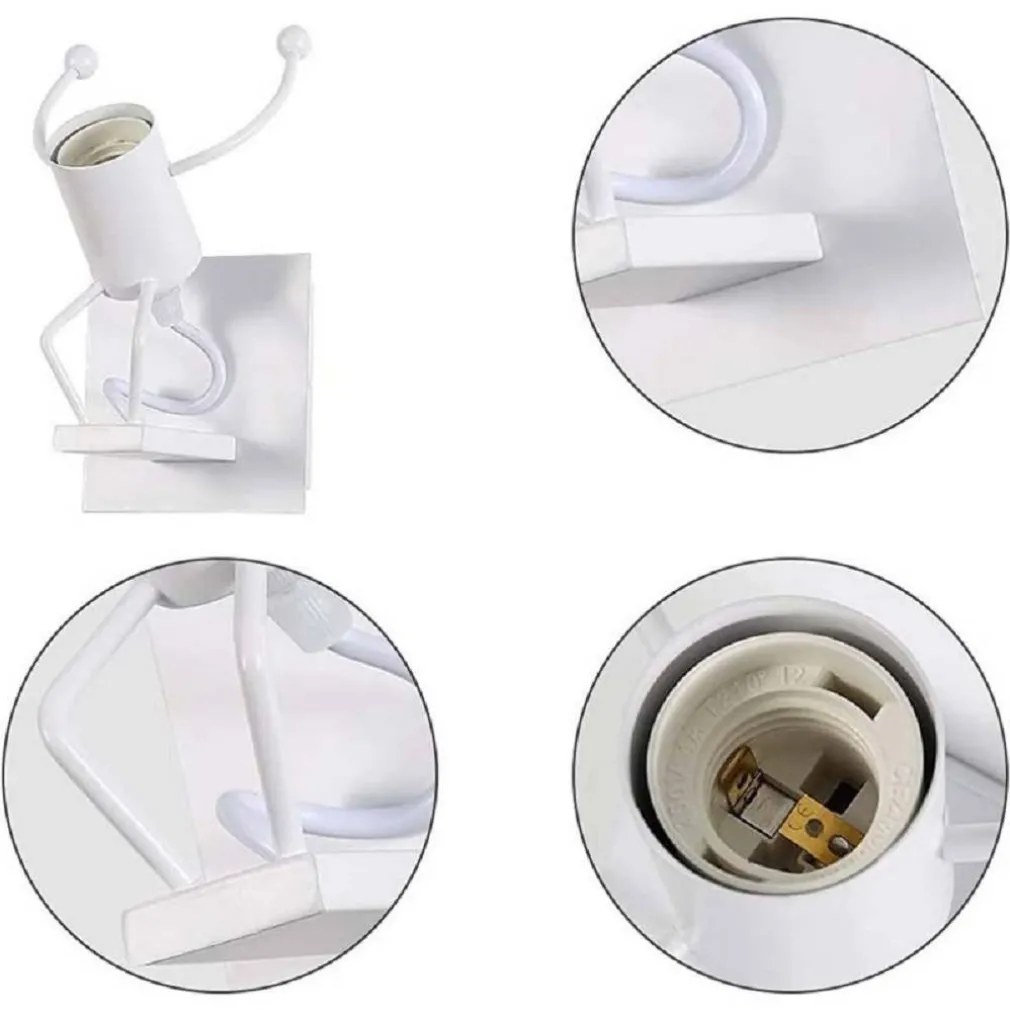 APPLIQUE DA PARETE DECORATIVO FORMA OMINO CHE SALTA IN METALLO ATTACCO E27 AQ50