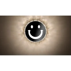 APPLIQUE DA PARETE IN CRISTALLO LED 15W TONDO CON FACCINA LAMPADA LUCE NATURALE 01696