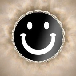 APPLIQUE DA PARETE IN CRISTALLO LED 15W TONDO CON FACCINA LAMPADA LUCE NATURALE 01696